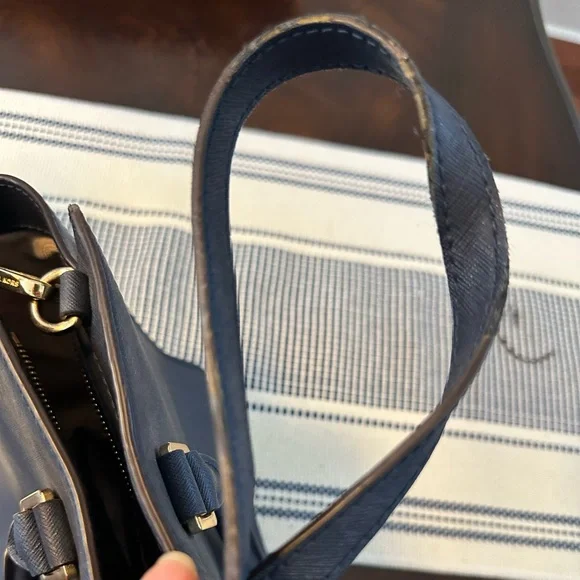 Michael Kors Navy Saffiano Satchel with Gold Hardware - Picture 6 of 6